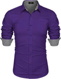 Fashion Business Cotton Dress Shirt (US Only) Shirts COOFANDY Store Purple S 