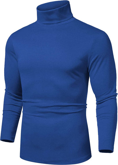 Slim Fit Basic Turtleneck Knitted Pullover Sweaters (US Only) Sweaters COOFANDY Store Blue S 