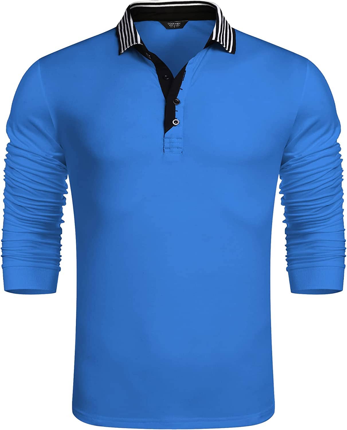 Slim Fit Cotton Polo Shirt (US Only) Shirts & Polos COOFANDY Store Blue S 