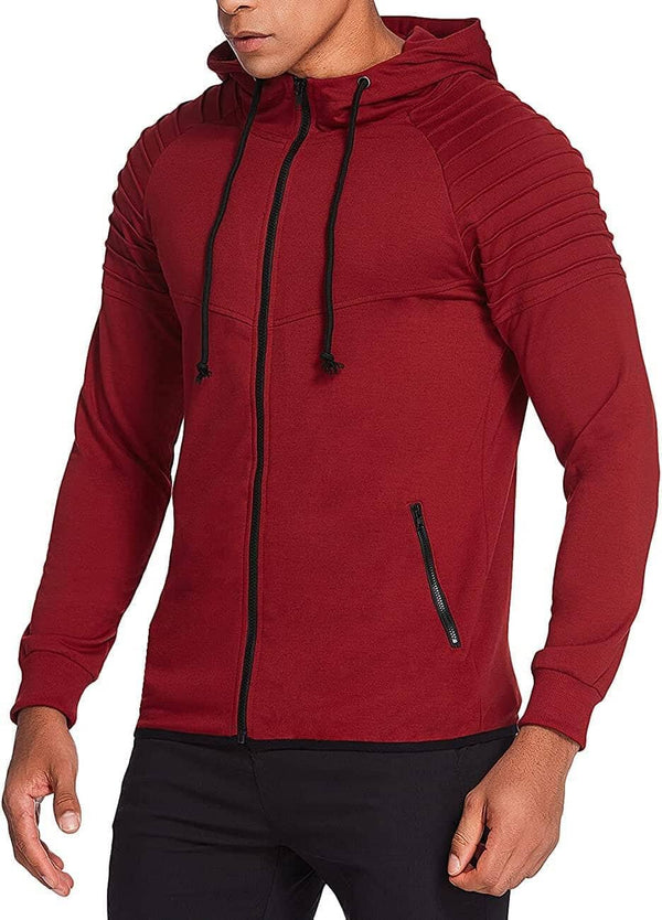 Fashion Long Sleeve Hooded With Zipper Pocket (US Only) Hoodies Coofandy&