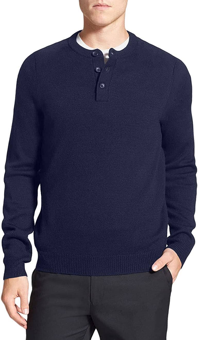 COOFANDY - Long Sleeve Henley Sweater