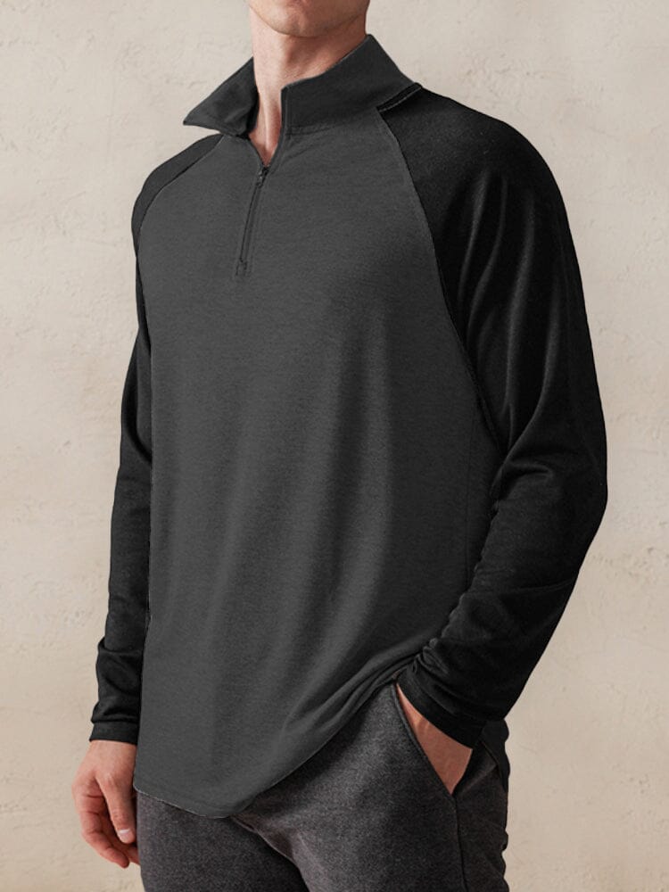 Stylish Two-Tone Polo Shirt Polos coofandy Dark Grey S 