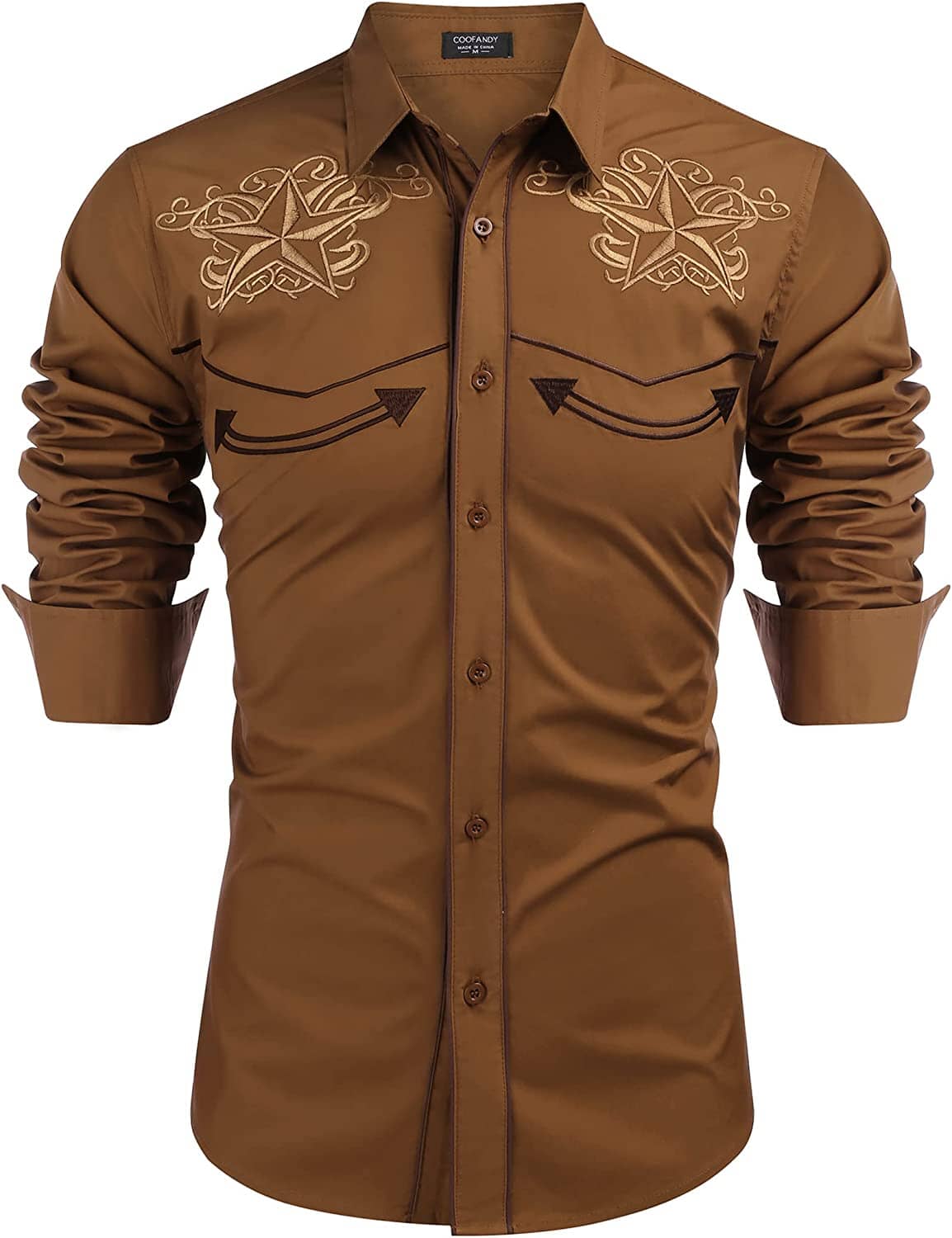 Embroidered Cowboy Button Down Shirt - High Quality & Stylish – COOFANDY