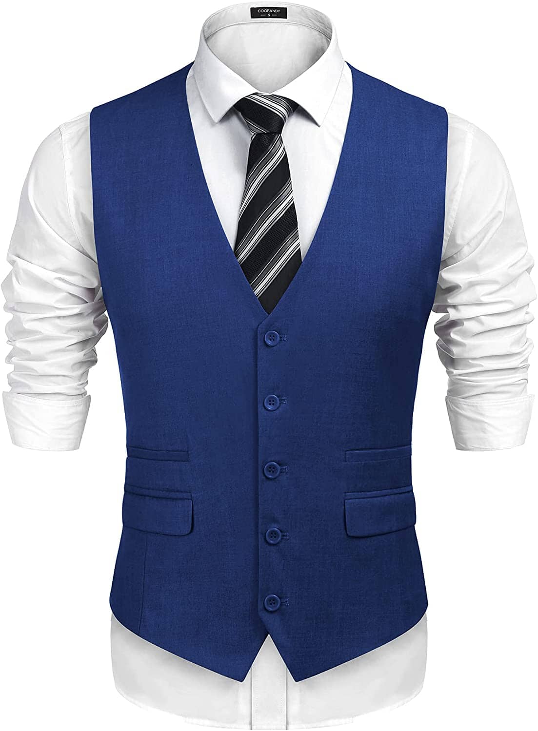 Slim Fit Business Suit Vest (US Only) Vest COOFANDY Store Royal Blue S 