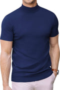 (Us Only) Turtleneck Basic Slim Fit Knitted Short Sleeve Sweater Sweaters Coofandy&
