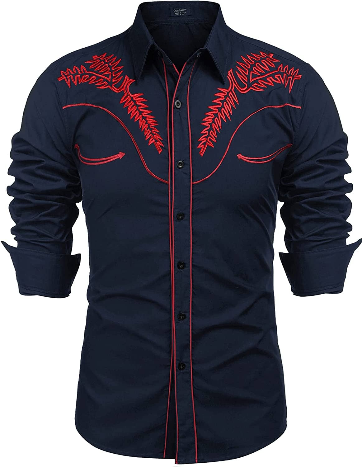 Embroidered Cowboy Button Down Shirt - High Quality & Stylish – COOFANDY