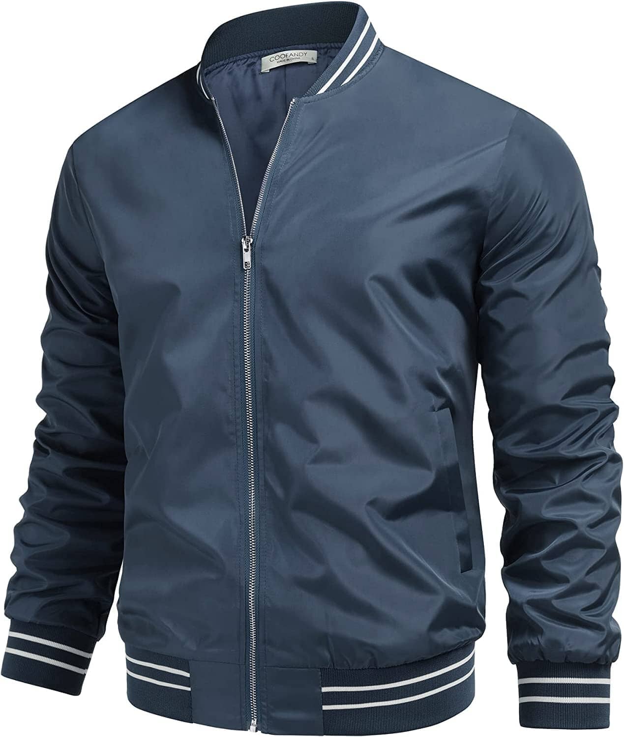 Lightweight Windbreaker Full Zip Jacket (US Only) Jackets COOFANDY Store Dark Blue S 