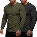 2-Pack Stretch Gym Bodybuilding T-Shirt (US Only) T-Shirt COOFANDY Store Black/Army Green M 