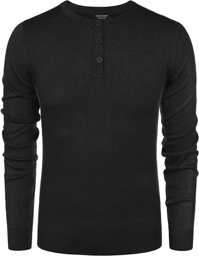 Coofandy Long Sleeve Henley Sweater (US Only) Sweaters COOFANDY Store 