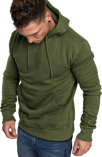 COOFANDY Men's Casual Hoodie Lightweight Long Sleeve Sports Hooded Sweatshirts Hoodies COOFANDY Store Medium Army Green 