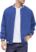 Varsity Lightweight Baseball Bomber Jackets (US Only) Coat COOFANDY Store Blue S 