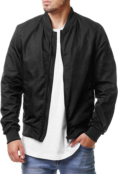 Casual Soft Shell Flight Windbreaker Coat (US Only) Jackets COOFANDY Store Black S 