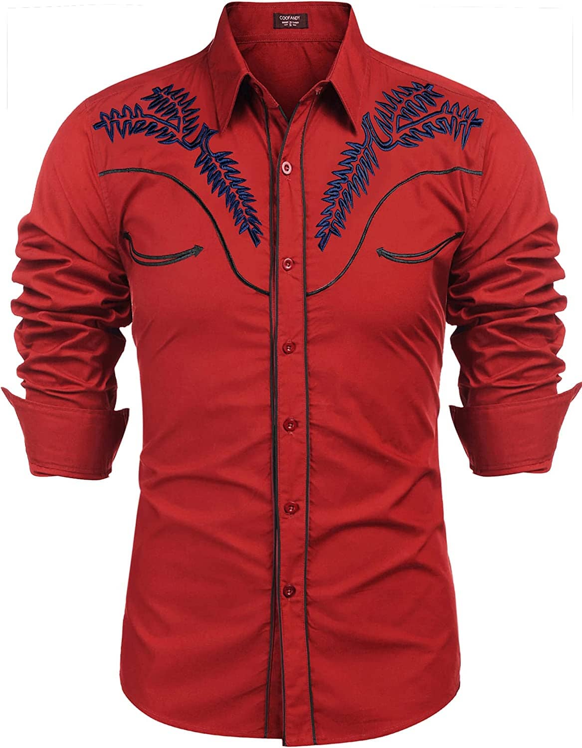 Embroidered Cowboy Button Down Shirt - High Quality & Stylish – COOFANDY