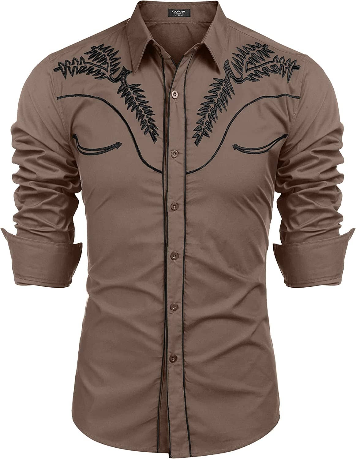 Embroidered Cowboy Button Down Shirt - High Quality & Stylish – COOFANDY