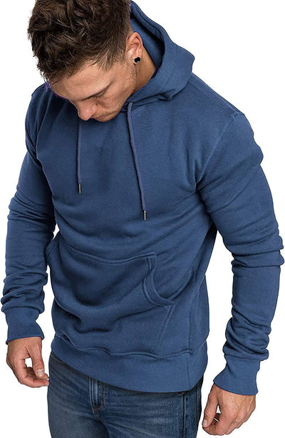 COOFANDY Men's Casual Hoodie Lightweight Long Sleeve Sports Hooded Sweatshirts Hoodies COOFANDY Store Small Navy Blue 