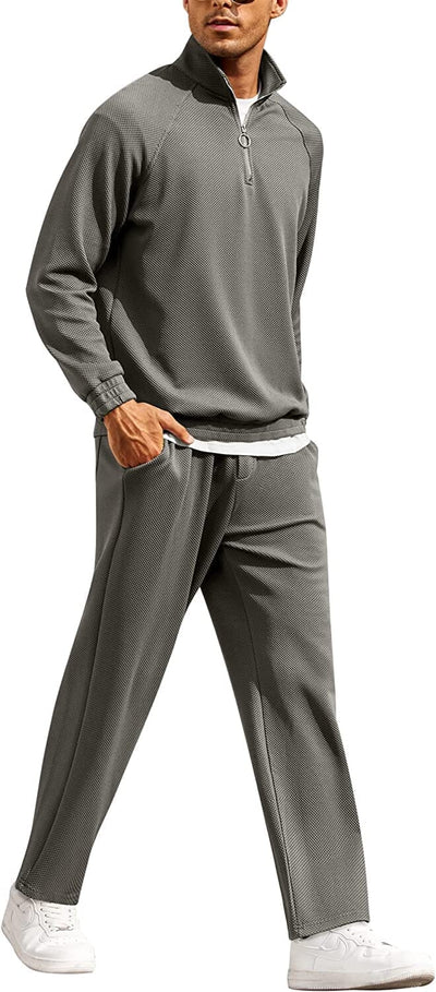2 Piece Relaxed Fit Sport Sets (US Only) Sports Set Coofandy's Gray XS 