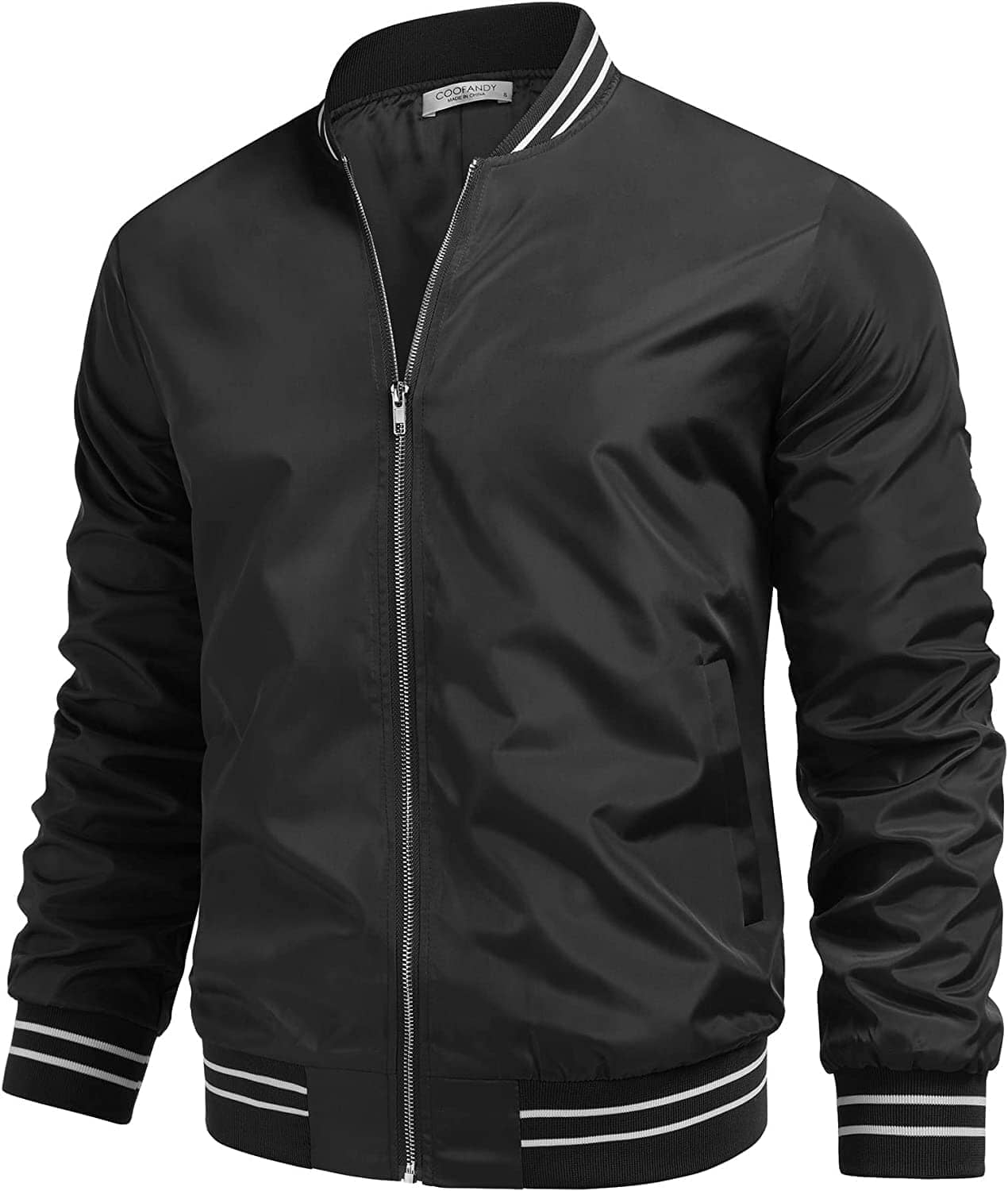 Lightweight Windbreaker Full Zip Jacket (US Only) Jackets COOFANDY Store Black S 