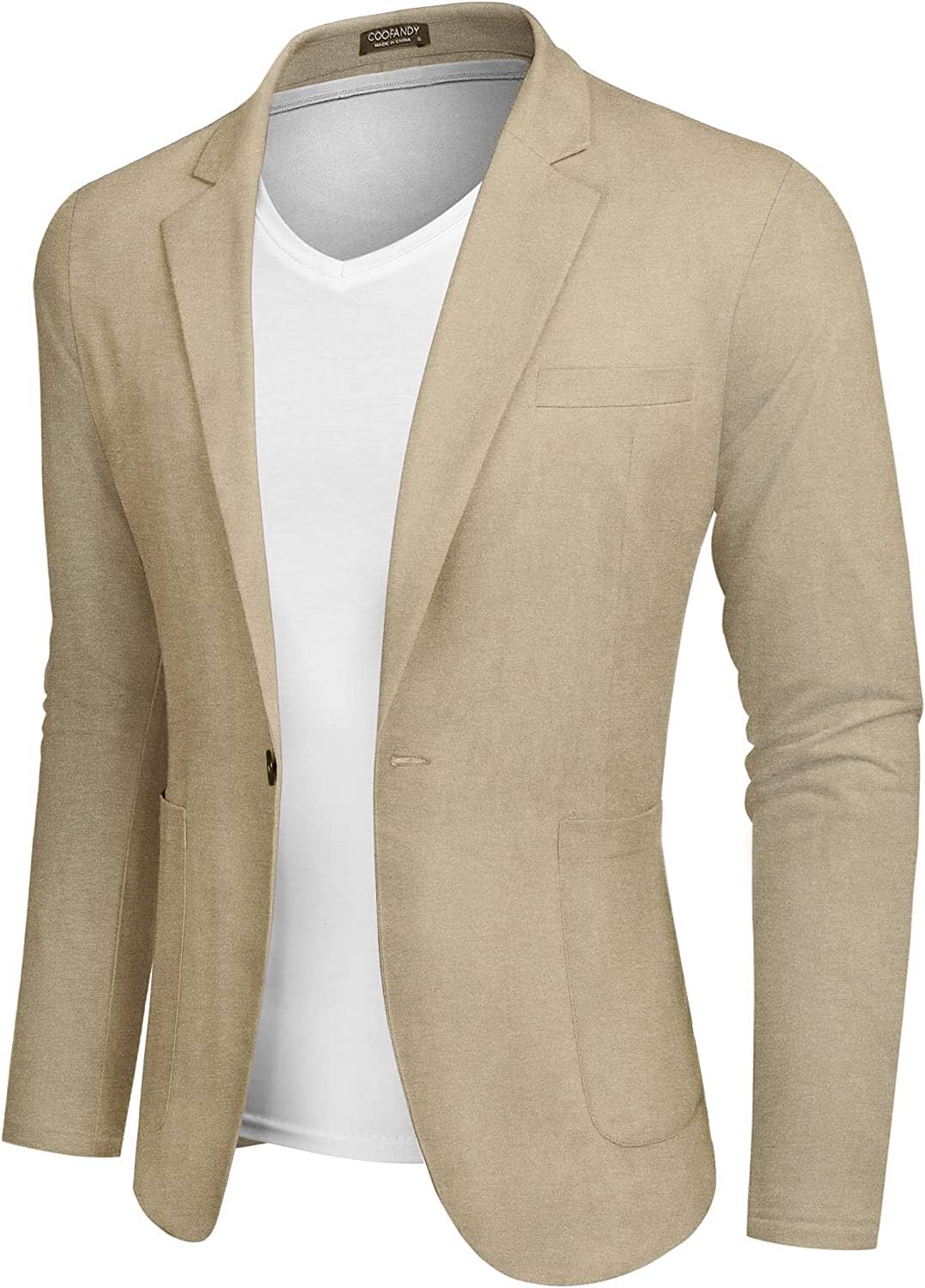 Casual Regular Fit Lightweight Linen Blazer (US Only) Blazer COOFANDY Store Khaki XS 