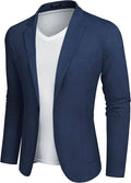 Casual Regular Fit Lightweight Linen Blazer (US Only) Blazer COOFANDY Store Navy Blue XS 