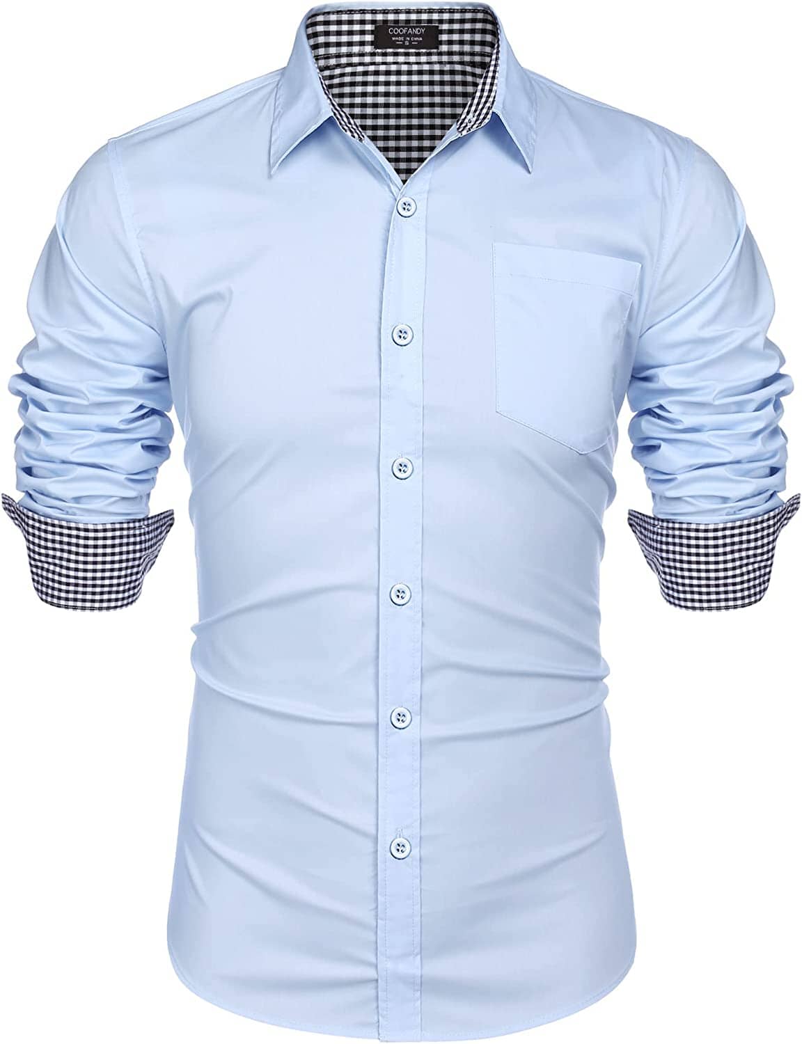 Fashion Business Cotton Dress Shirt (US Only) Shirts COOFANDY Store Blue S 