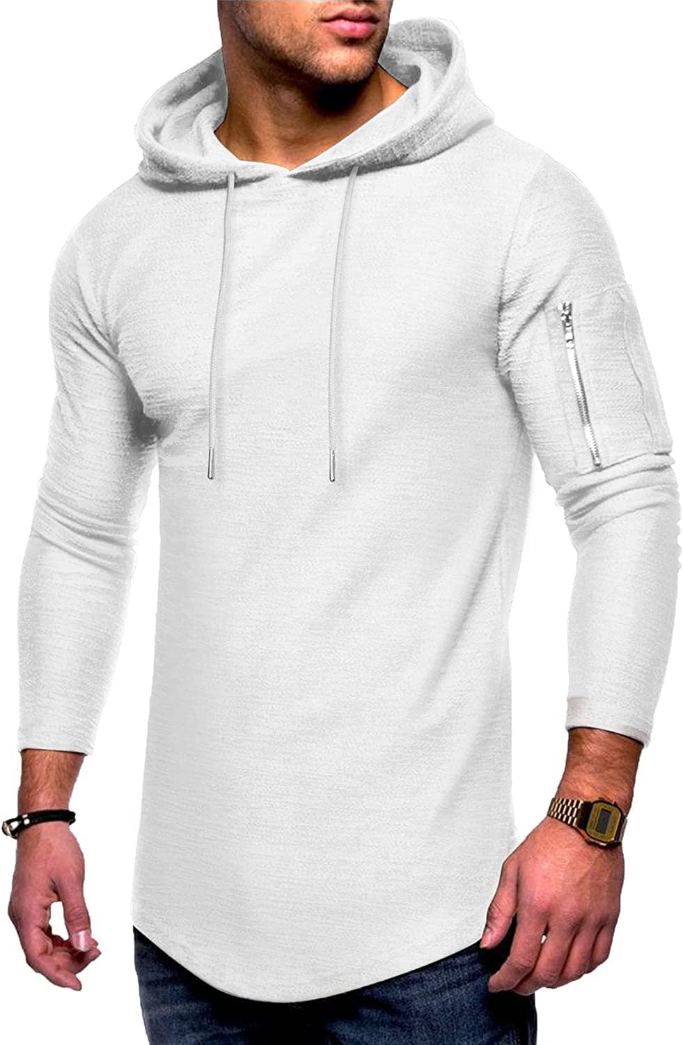Solid Color Athletic Hoodie (US Only) Hoodies COOFANDY Store White M 