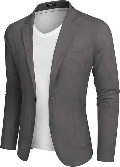 Casual Regular Fit Lightweight Linen Blazer (US Only) Blazer COOFANDY Store Dark Grey XS 