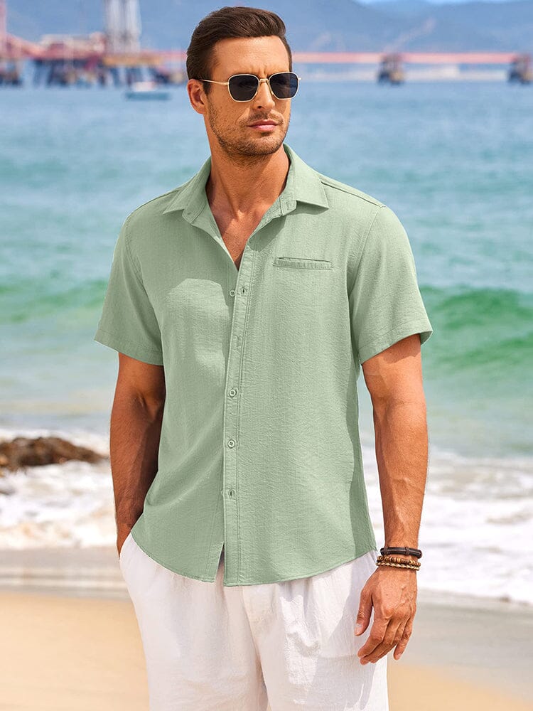 Casual Linen Button Down Shirt (US Only) Shirts coofandystore 