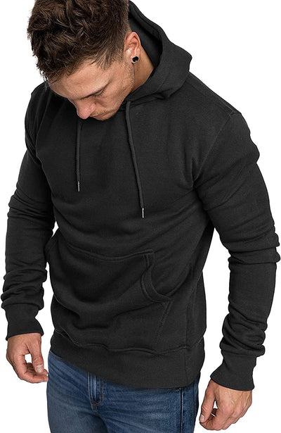 COOFANDY Men's Casual Hoodie Lightweight Long Sleeve Sports Hooded Sweatshirts Hoodies COOFANDY Store Small Black 