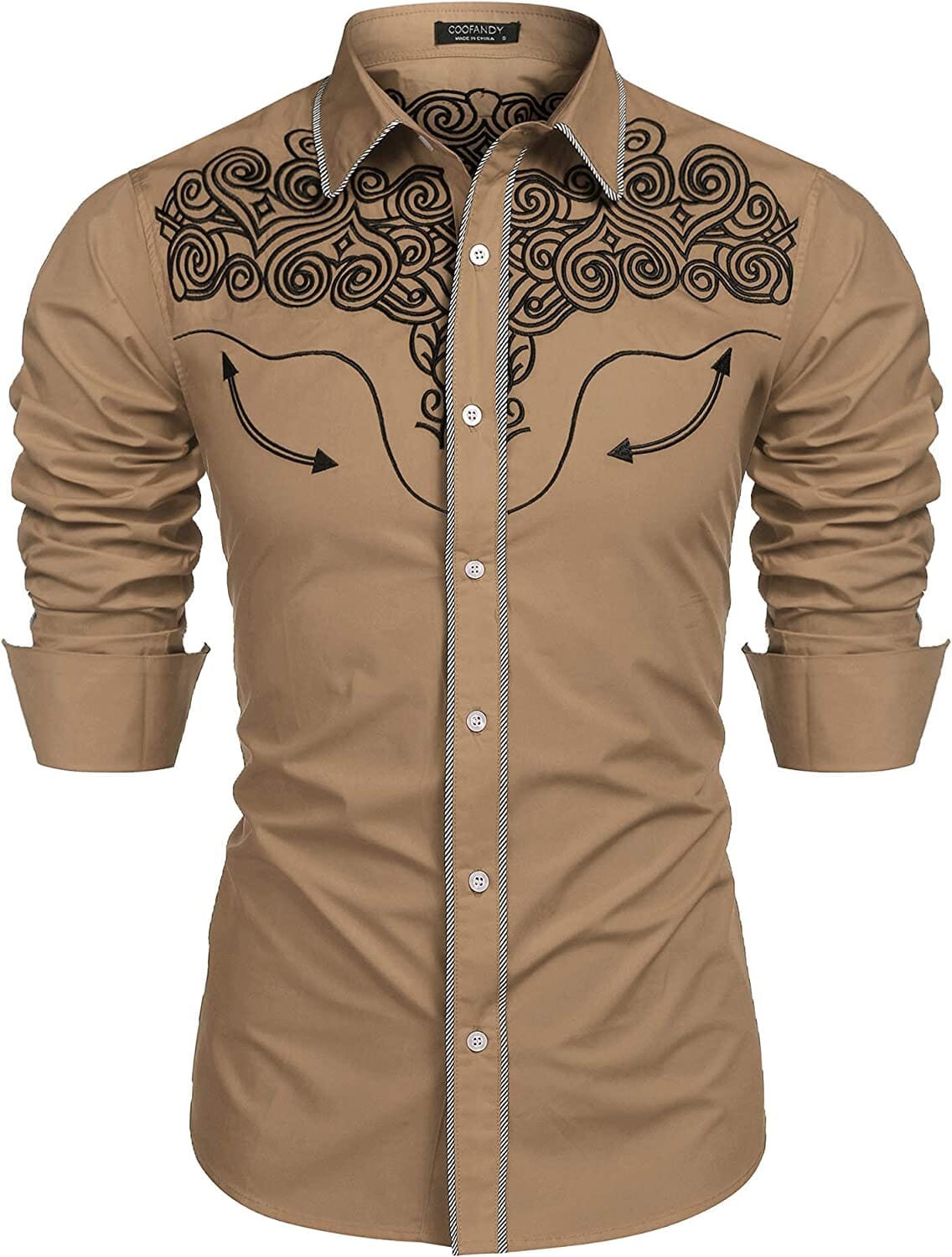 Embroidered Cowboy Button Down Shirt - High Quality & Stylish – COOFANDY