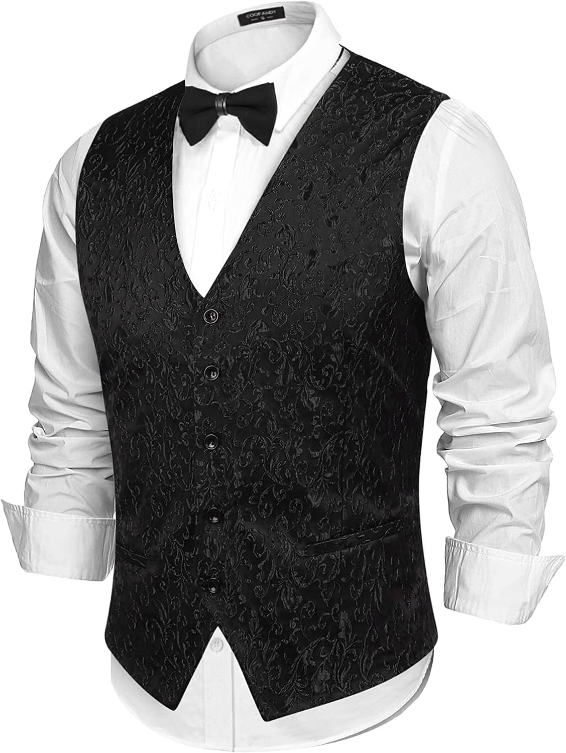 Floral Victorian Tuxedo Suit Vest (US Only) Vest COOFANDY Store 