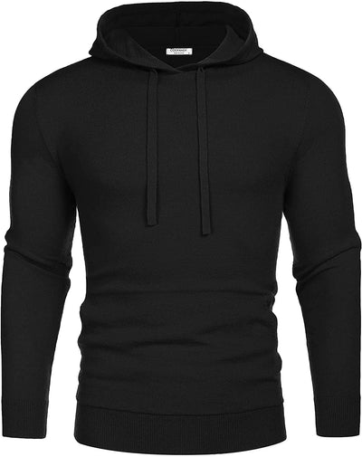 Long Sleeve Knitted Pullover Hooded Sweater (US Only) Hoodies Coofandy's Black S 