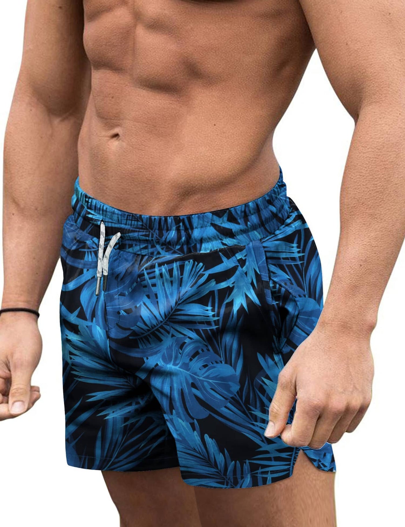 Classic Quick Dry Sport Shorts (US Only) Shorts COOFANDY Store Blue Leaves S 