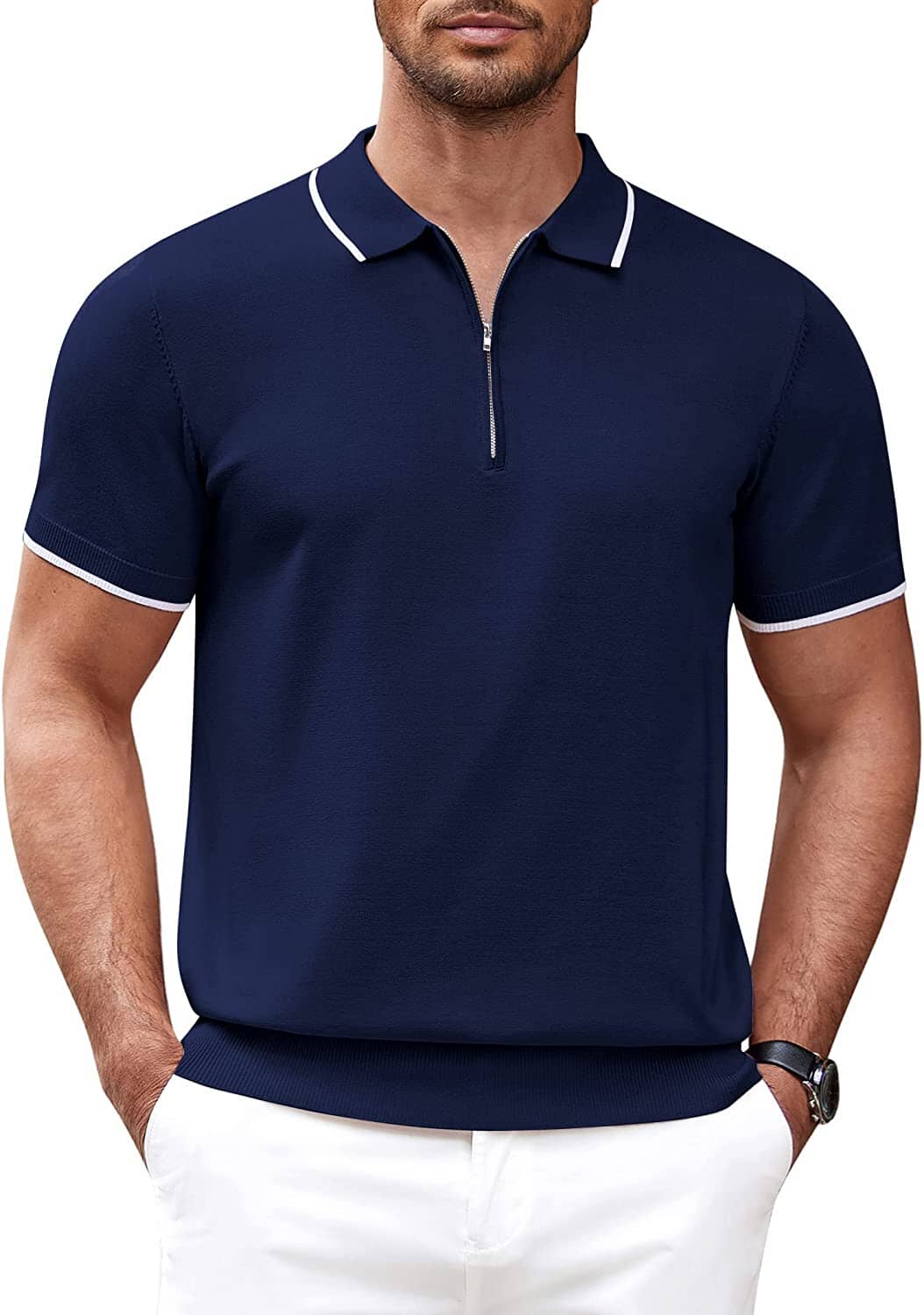 Zipper Sort Classic Zipper Polo Shirt - Stylish & Comfortable | Coofandy – COOFANDY