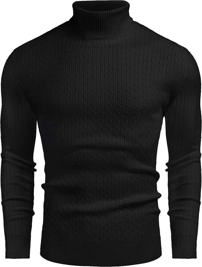 Twist Patterned Pullover Knitted Sweater (US Only) Sweater COOFANDY Store Black XS 