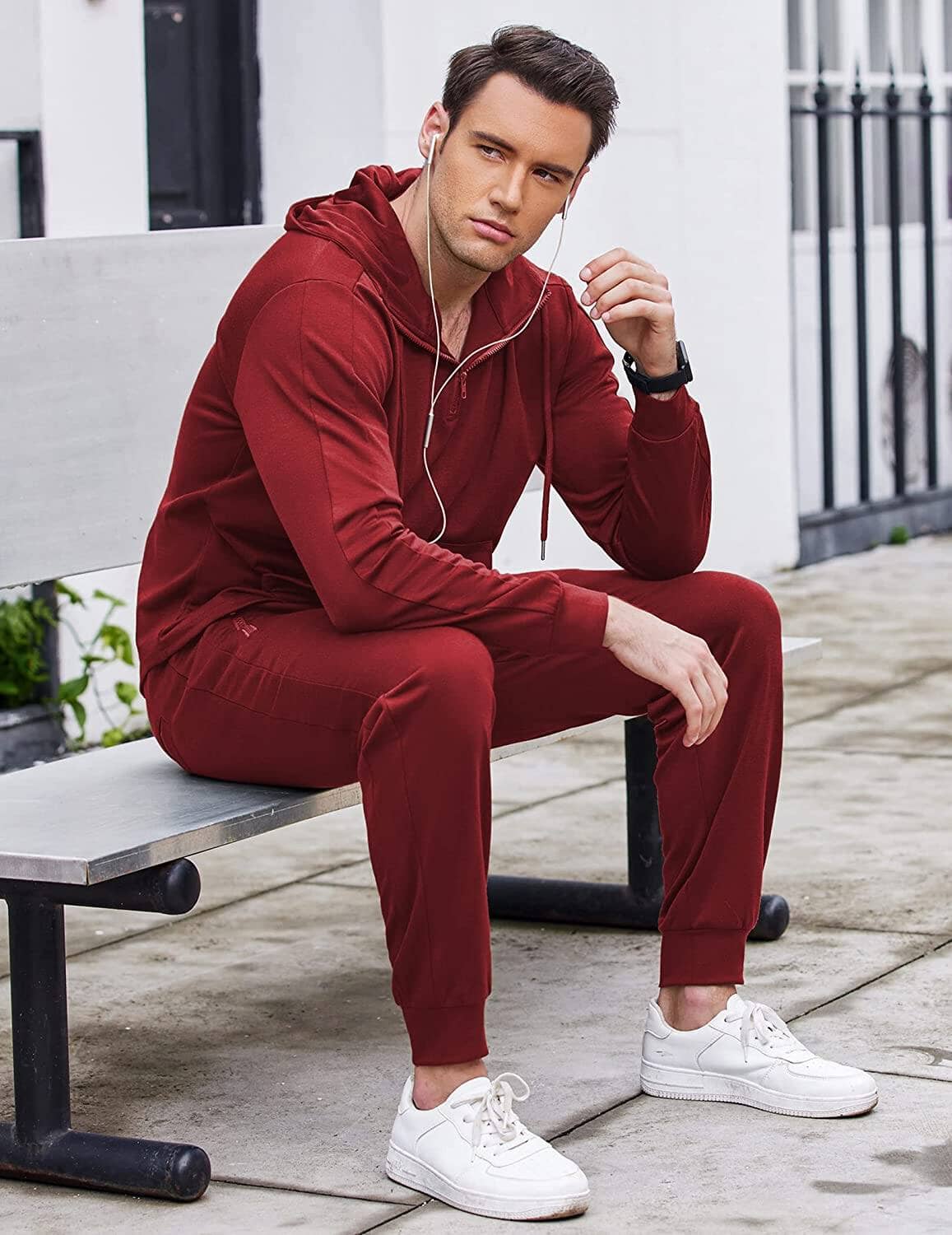 2 Piece Zip Hoodie and Sweatpants Set (US Only) Sports Set COOFANDY Store 