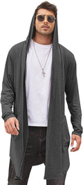 Long Hooded Shawl Collar Overcoat with Pockets (US Only) Sweaters Coofandy&