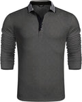 Slim Fit Cotton Polo Shirt (US Only) Shirts & Polos COOFANDY Store Dark Grey S 