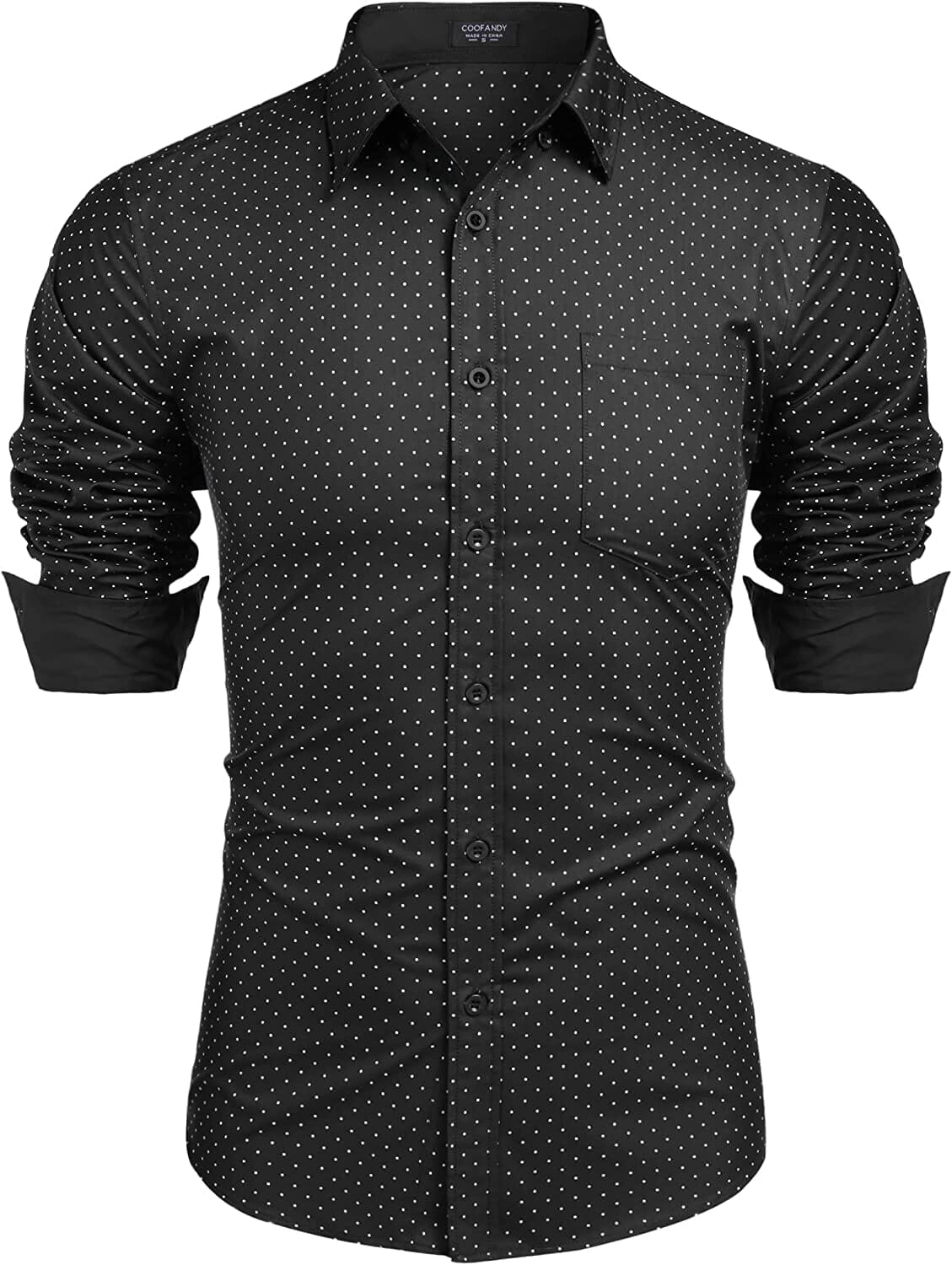 Coofandy Men's Casual Long Sleeve Shirt (US Only) Shirts Coofandy's 01-black S 