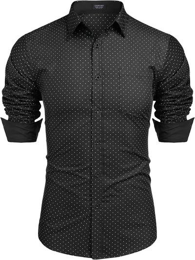 Coofandy Men's Casual Long Sleeve Shirt (US Only) Shirts Coofandy's 01-black S 