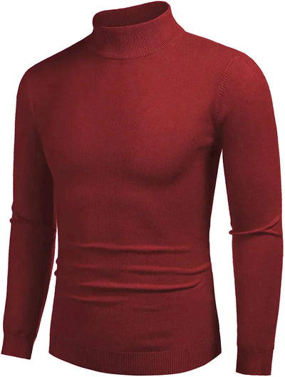 Turtleneck Pullover Basic Knitted Thermal Sweaters (US Only) Sweaters COOFANDY Store Wine Red S 