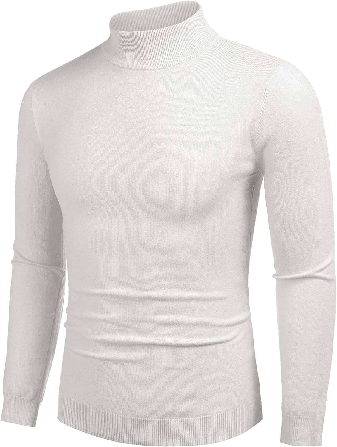 Turtleneck Pullover Basic Knitted Thermal Sweaters (US Only) Sweaters COOFANDY Store White S 
