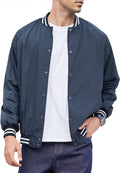 Varsity Lightweight Baseball Bomber Jackets (US Only) Coat COOFANDY Store Navy Blue S 
