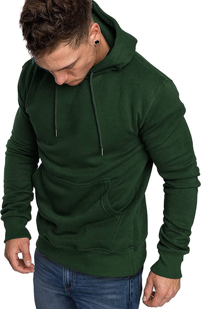 COOFANDY Men's Casual Hoodie Lightweight Long Sleeve Sports Hooded Sweatshirts Hoodies COOFANDY Store Small Green 