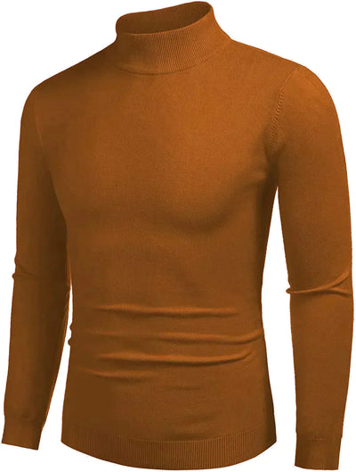 Turtleneck Pullover Basic Knitted Thermal Sweaters (US Only) Sweaters COOFANDY Store Brown XS 