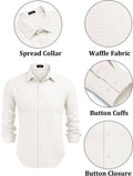 Casual Waffle Button Down Wrinkle Free Shirt (US Only) Shirts COOFANDY Store 