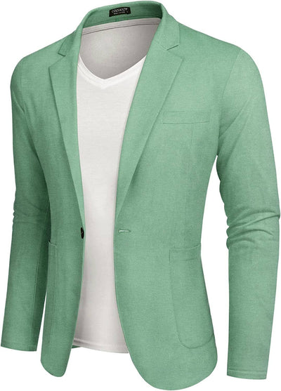 Casual Regular Fit Lightweight Linen Blazer (US Only) Blazer COOFANDY Store Light Green S 