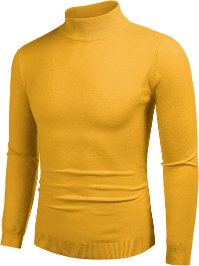 Turtleneck Pullover Basic Knitted Thermal Sweaters (US Only) Sweaters COOFANDY Store Yellow S 