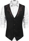 Western Suede Leather Vest Suit (US Only) Vest Coofandy&