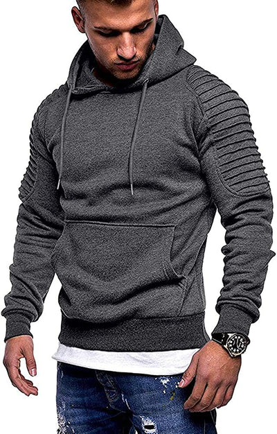COOFANDY Men's Workout Hoodie Lightweight Gym Athletic Sweatshirt Fashion Pullover Hooded With Pocket Coofandy's Dark Gray X-Small 