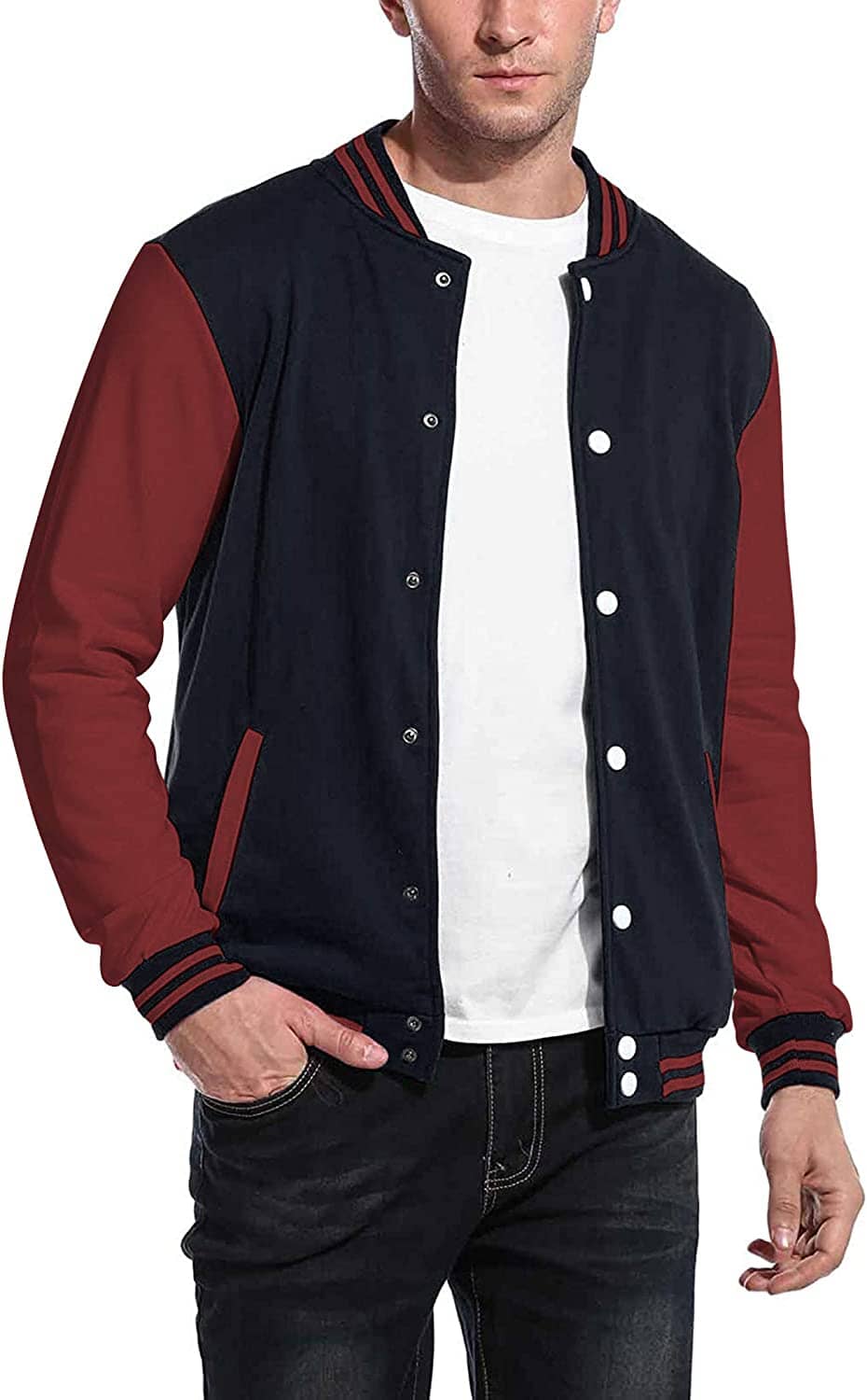 Fashion Varsity Cotton Bomber Jackets (US Only) Jackets COOFANDY Store Vintage S 